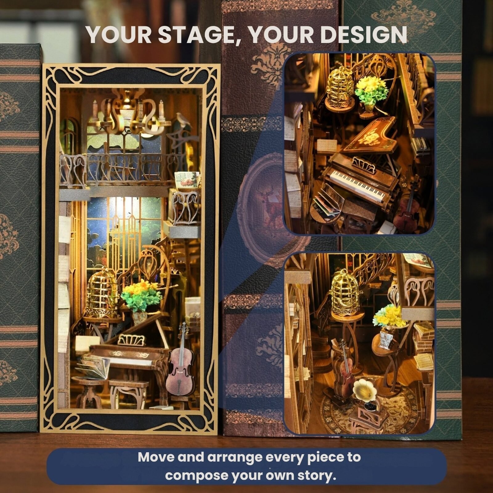 Pianist with Nightingale – DIY Book Nook Kit Pianist with Nightingale – DIY Book Nook Kit