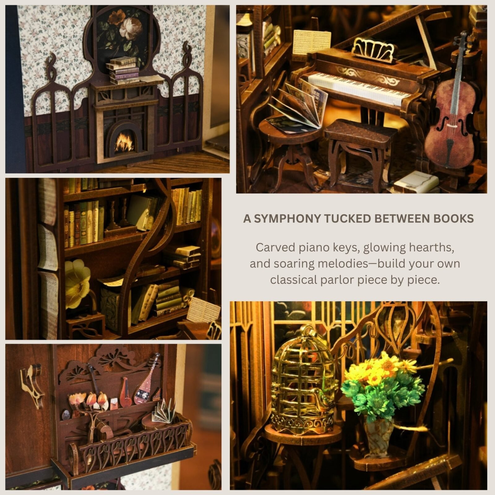 Pianist with Nightingale – DIY Book Nook Kit Pianist with Nightingale – DIY Book Nook Kit