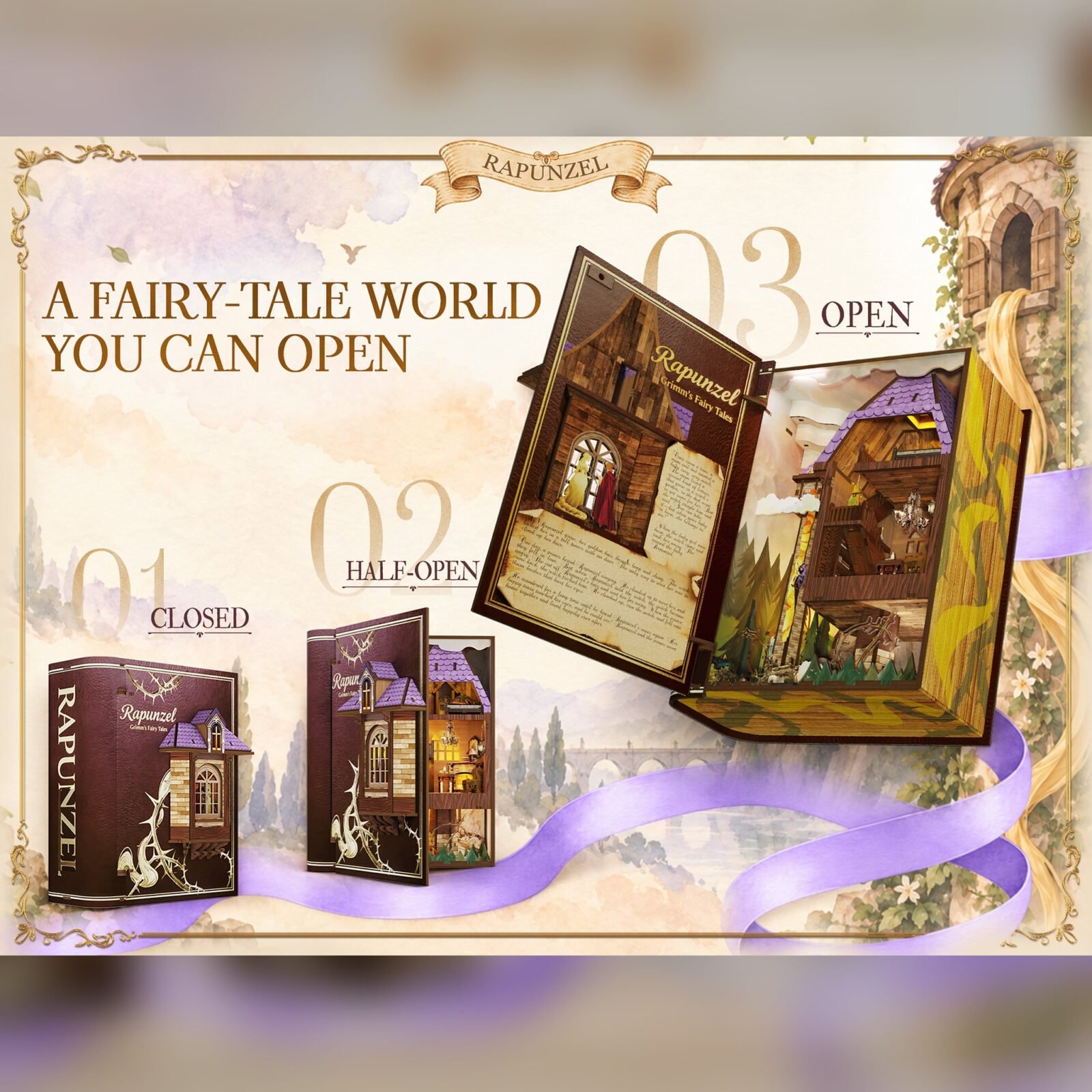 Rapunzel – DIY Book Nook Kit Rapunzel – DIY Book Nook Kit