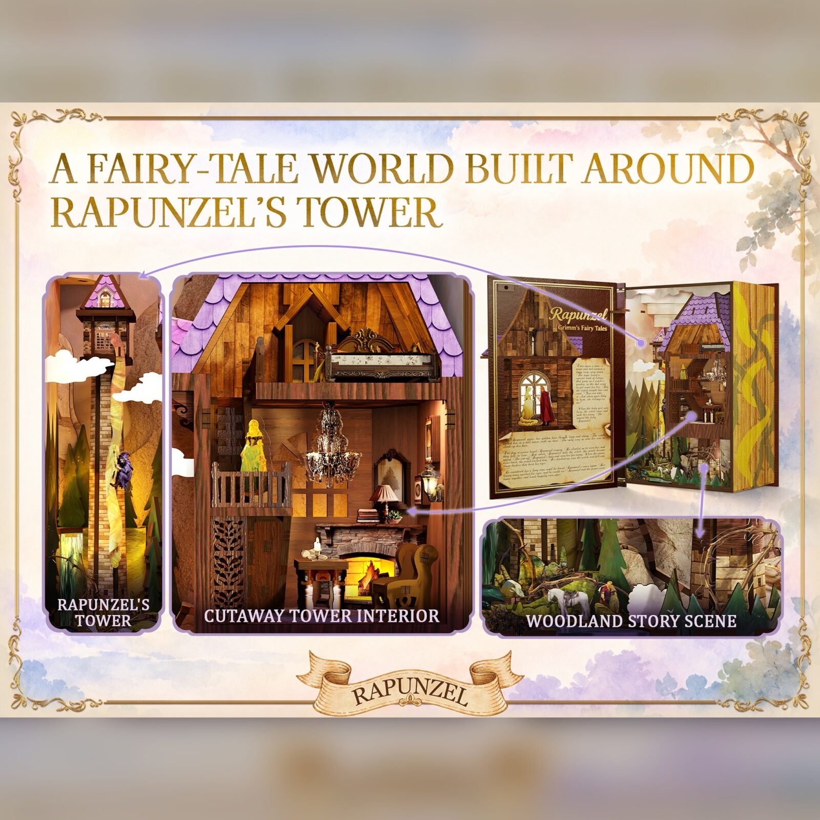 Rapunzel – DIY Book Nook Kit Rapunzel – DIY Book Nook Kit