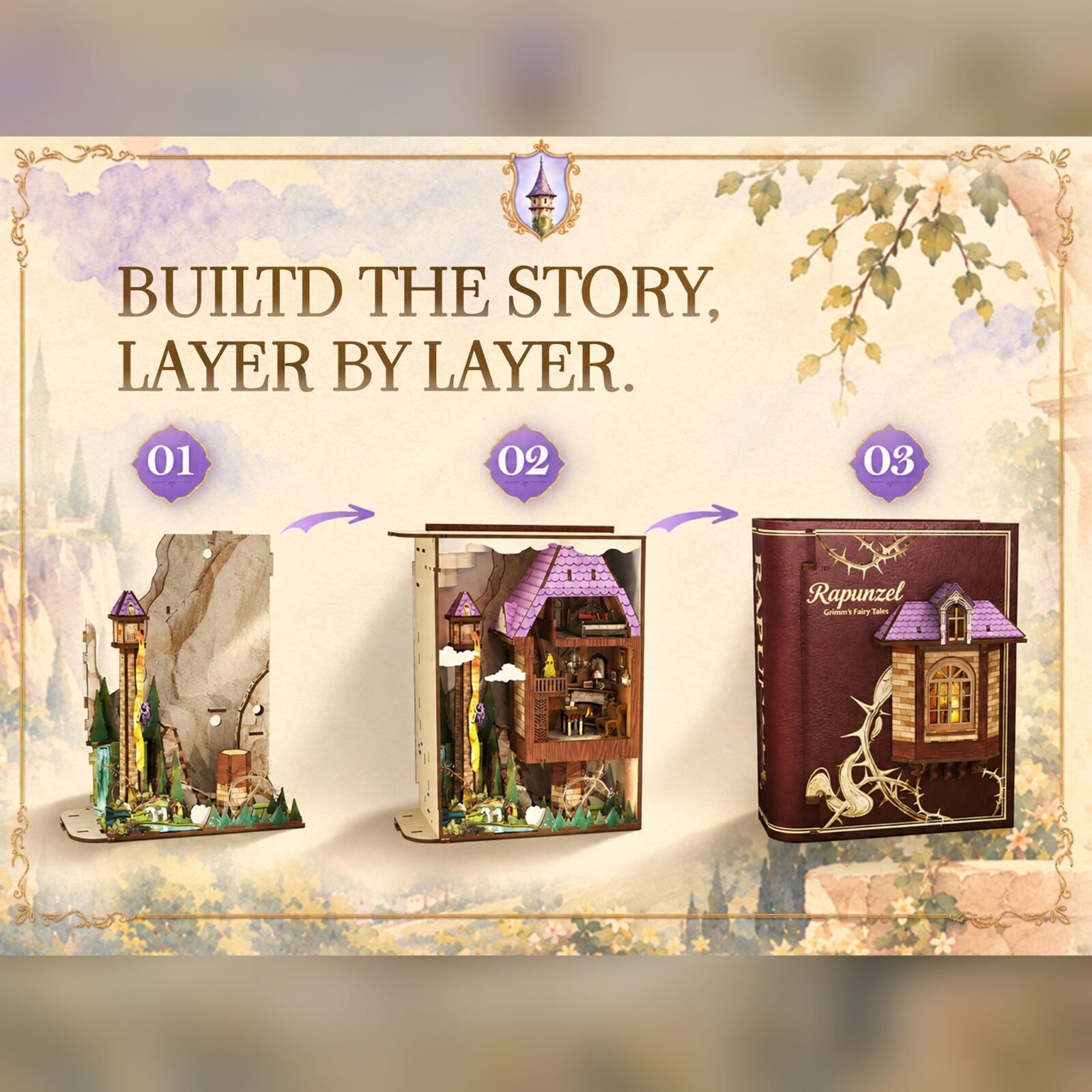 Rapunzel – DIY Book Nook Kit Rapunzel – DIY Book Nook Kit