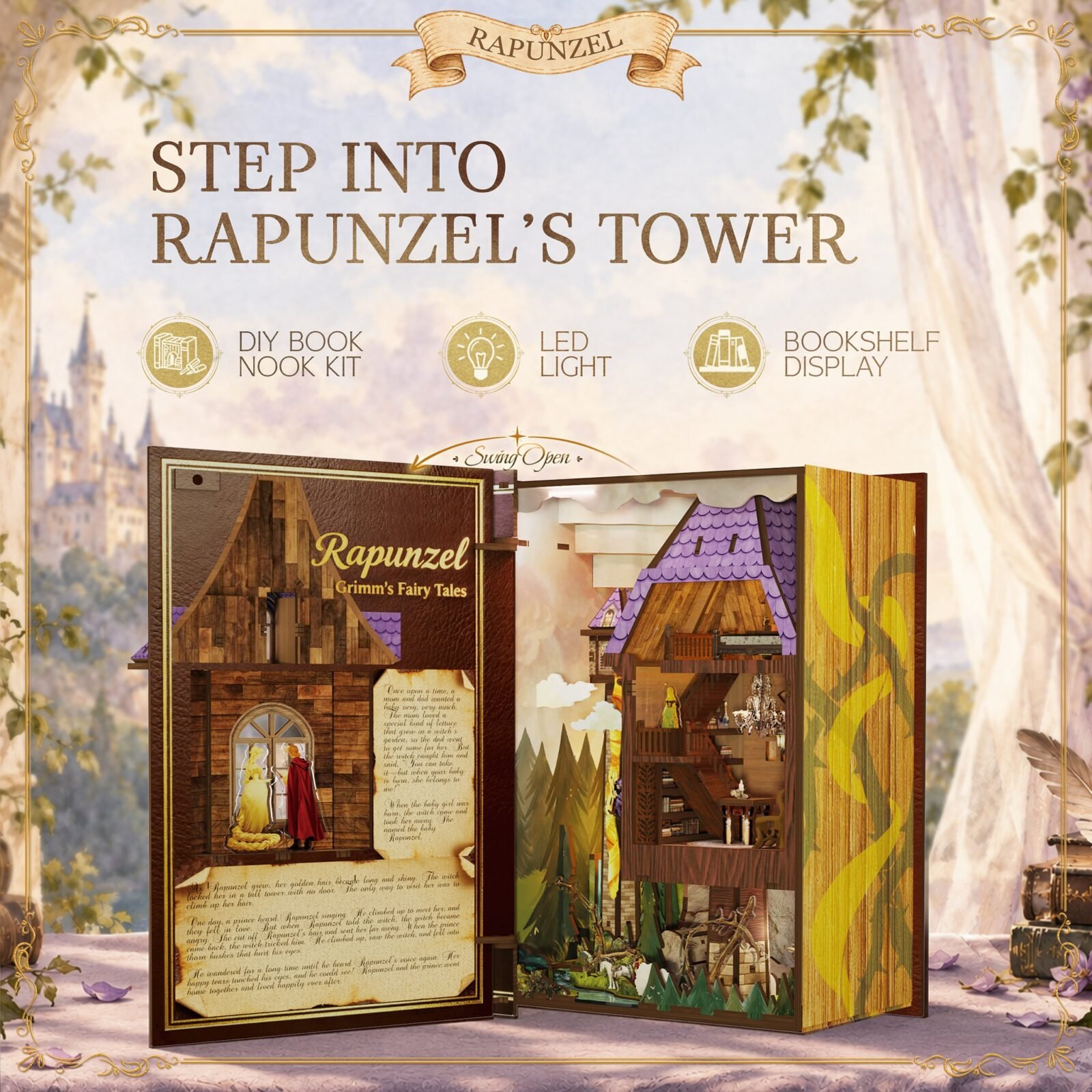 Rapunzel – DIY Book Nook Kit Rapunzel – DIY Book Nook Kit