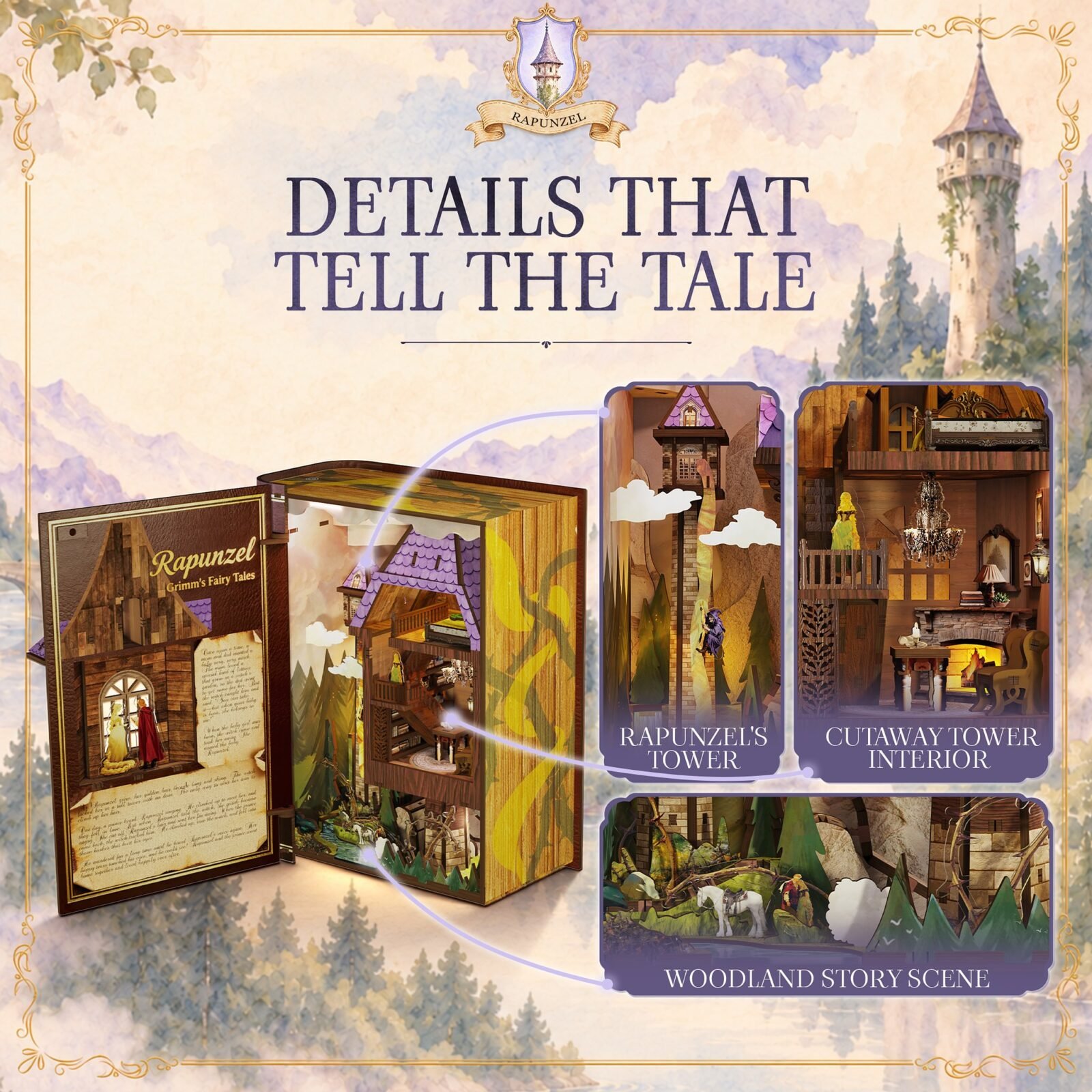 Rapunzel – DIY Book Nook Kit Rapunzel – DIY Book Nook Kit