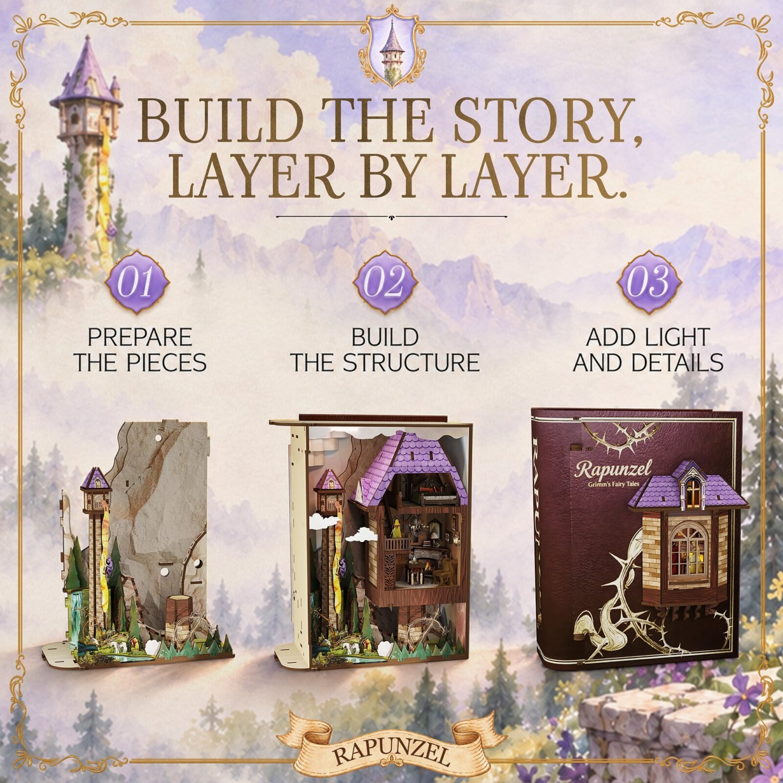 Rapunzel – DIY Book Nook Kit Rapunzel – DIY Book Nook Kit