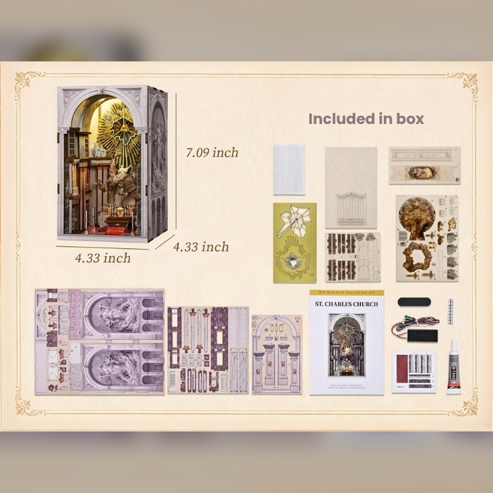 St Charles Church – DIY Book Nook Kit